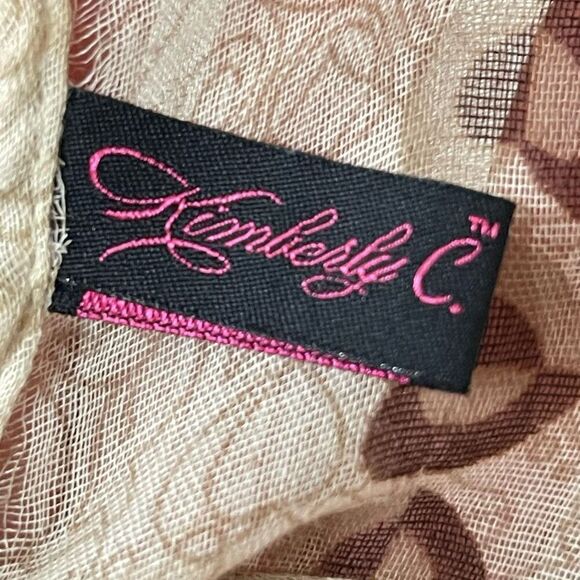 KIMBERLY‎ C. Beige/Tan Heart Print Infinity Scarf - Picture 5 of 7